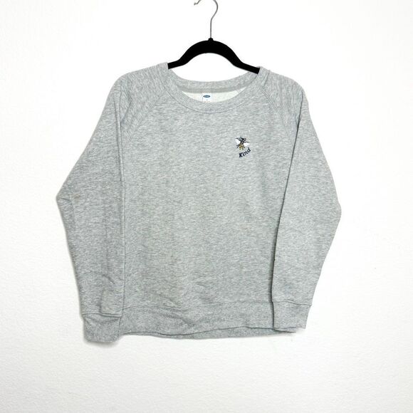 Old Navy Women's Gray "Kind" Bee Embroidered Sweatshirt - Size Small - Picture 1 of 6